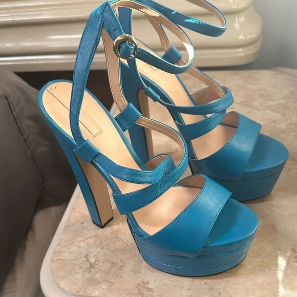 Aldo Women's Vibrant Blue Platform Sandals - Picture 2 of 5